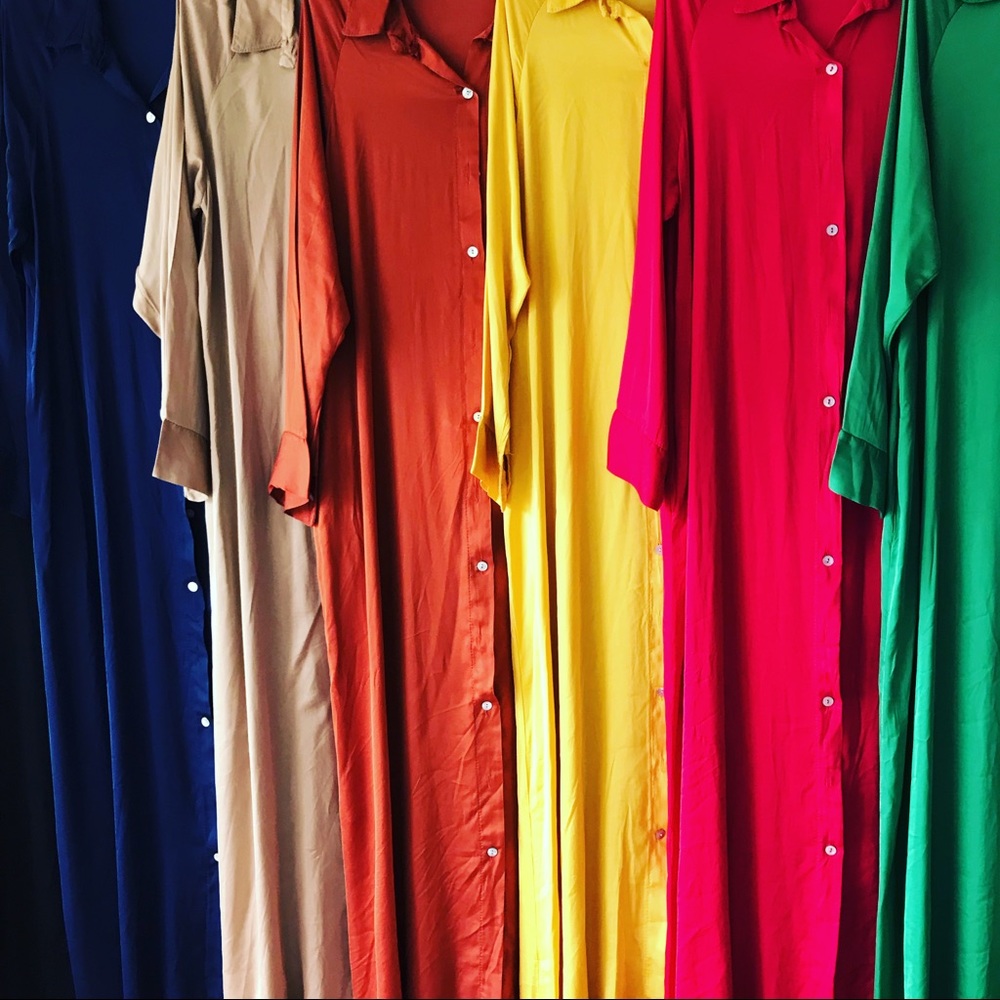 Silk long shirt dresses from Italy.